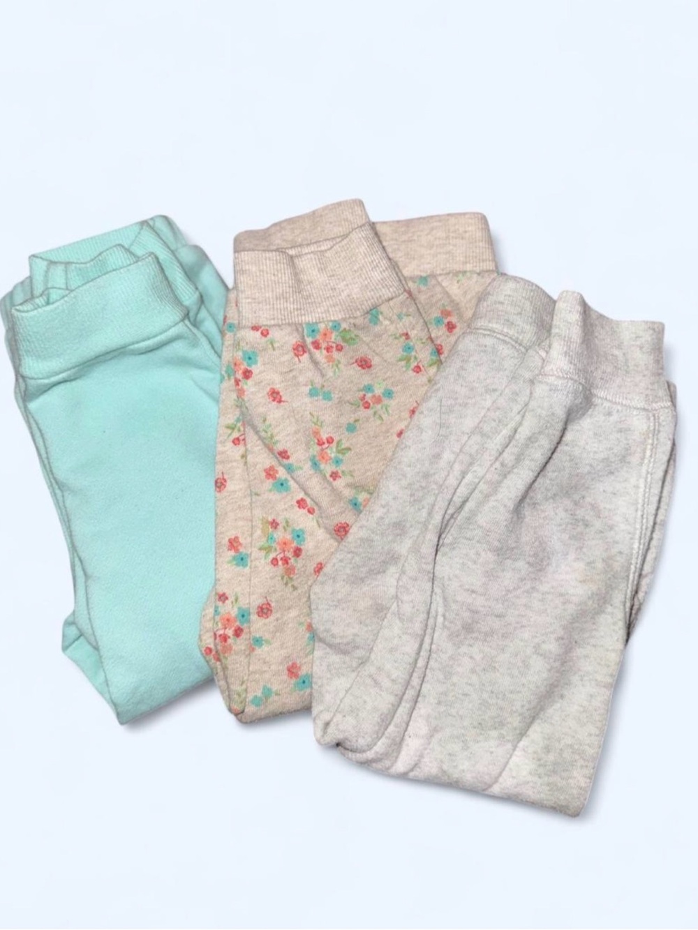Kids Cozy Bottoms 3-Pack - Turquoise, Floral Gray & Heather Gray